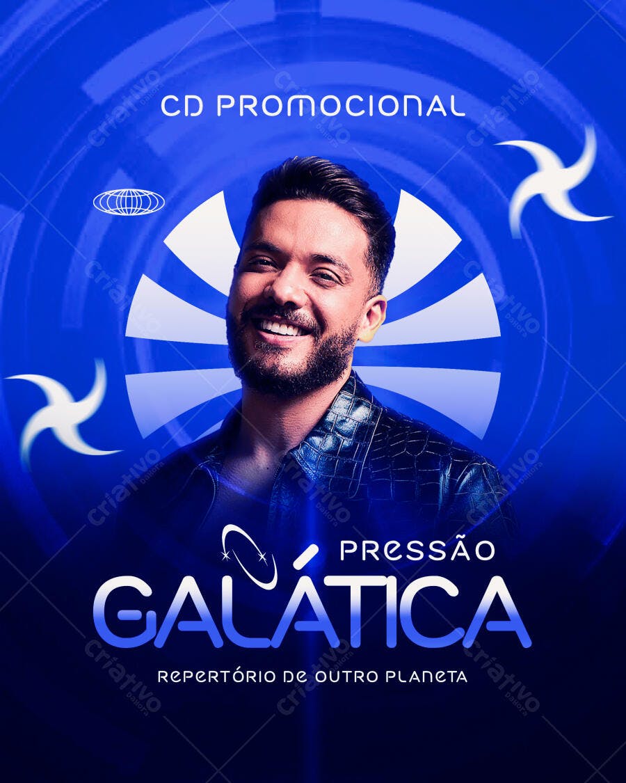 Capa CD Promocional Música Pressão Galática PSD Editável