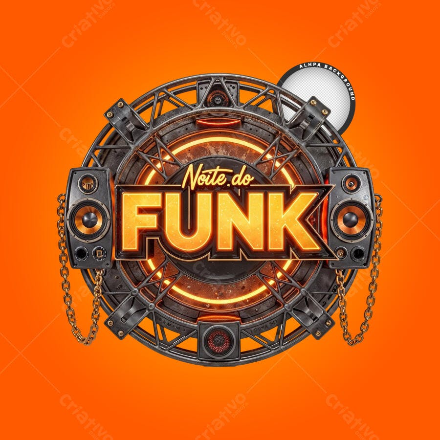Logo Noite do Funk Evento Musical PSD Editável
