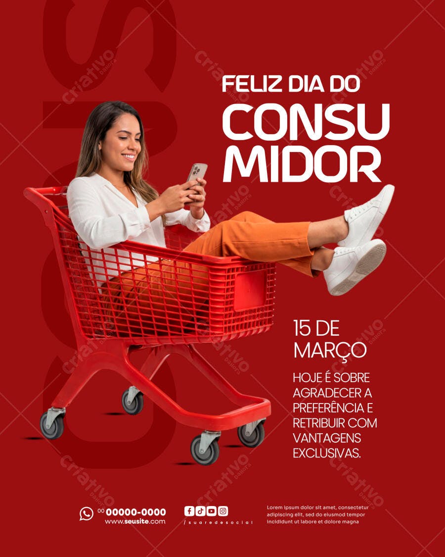 Post Instagram Dia do Consumidor Março PSD Editável