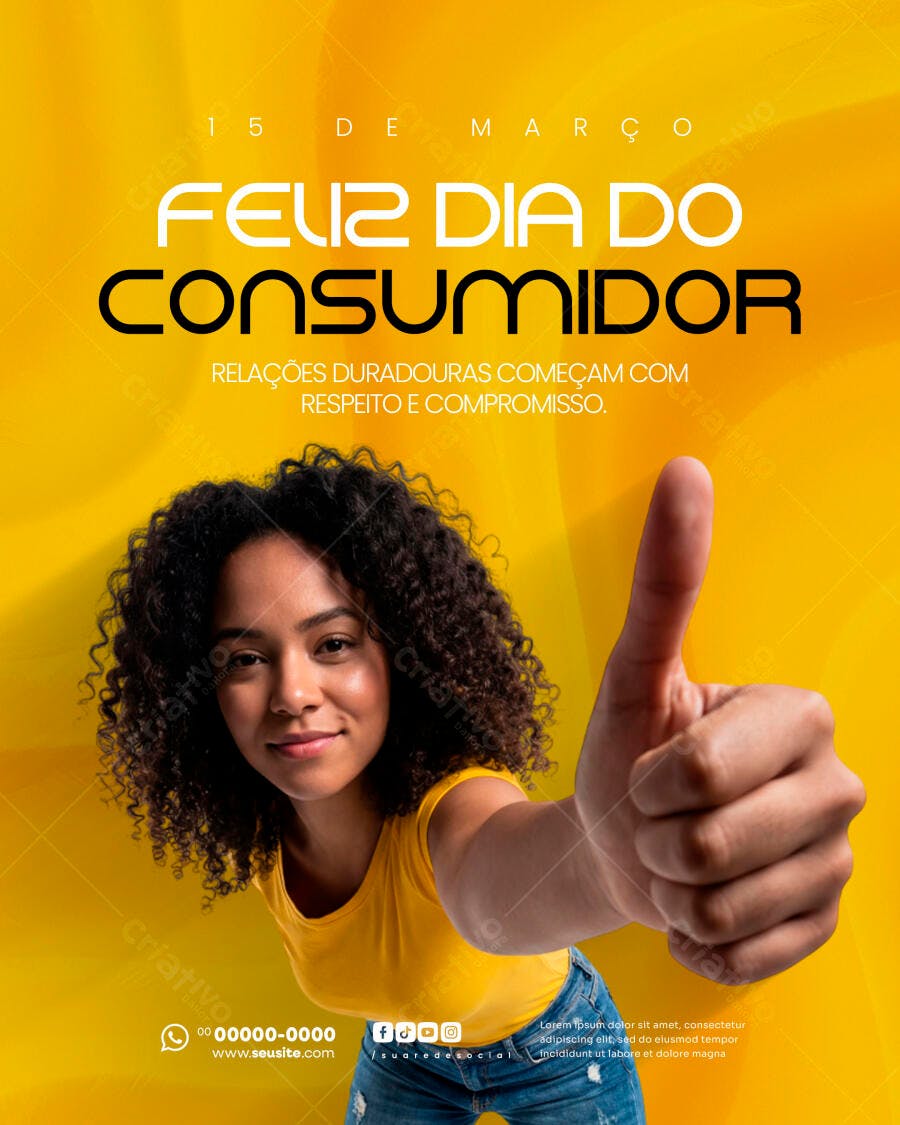 Post Instagram Dia do Consumidor Março PSD Editável