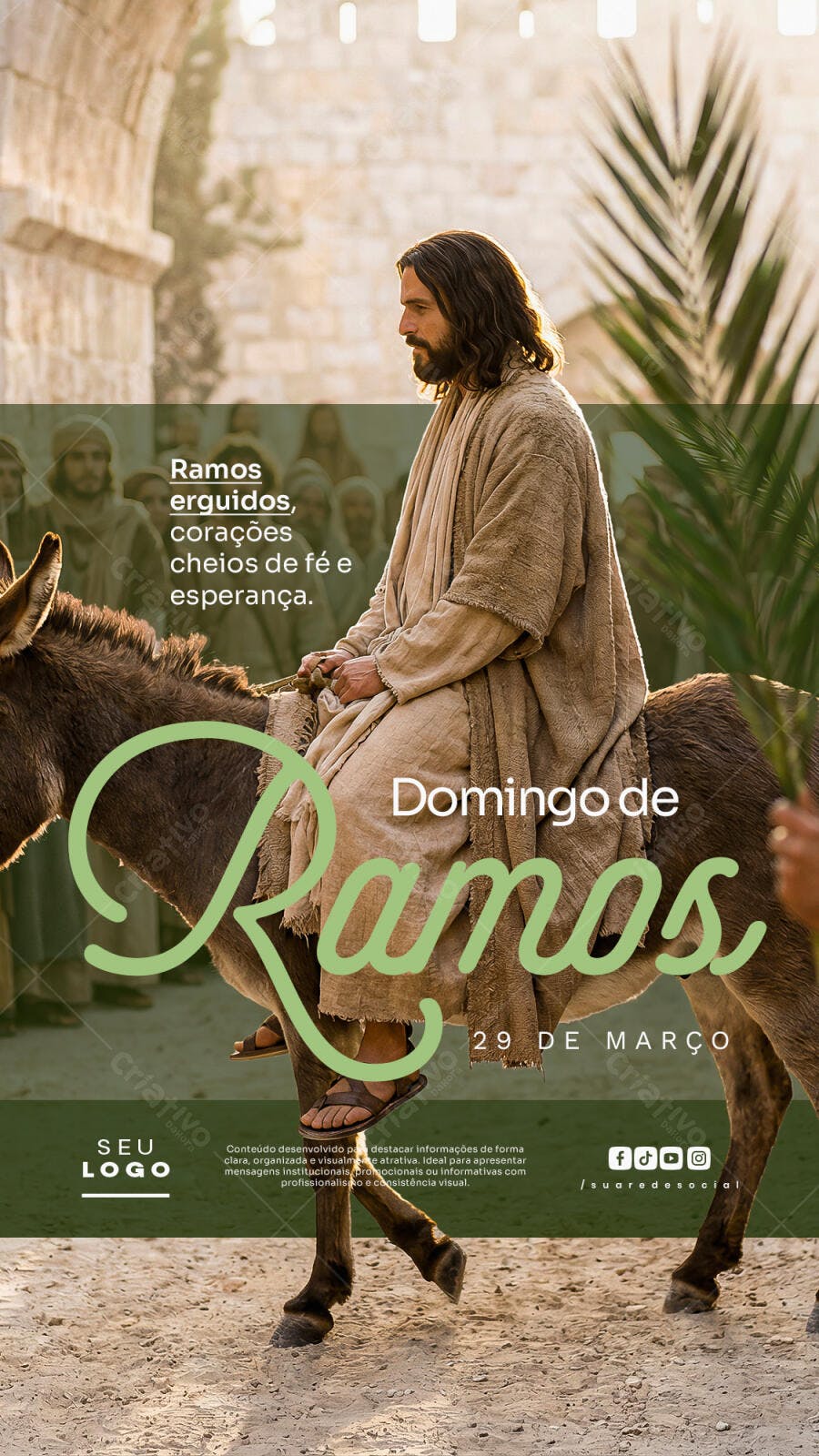 Story Instagram Domingo de Ramos Março PSD Editável