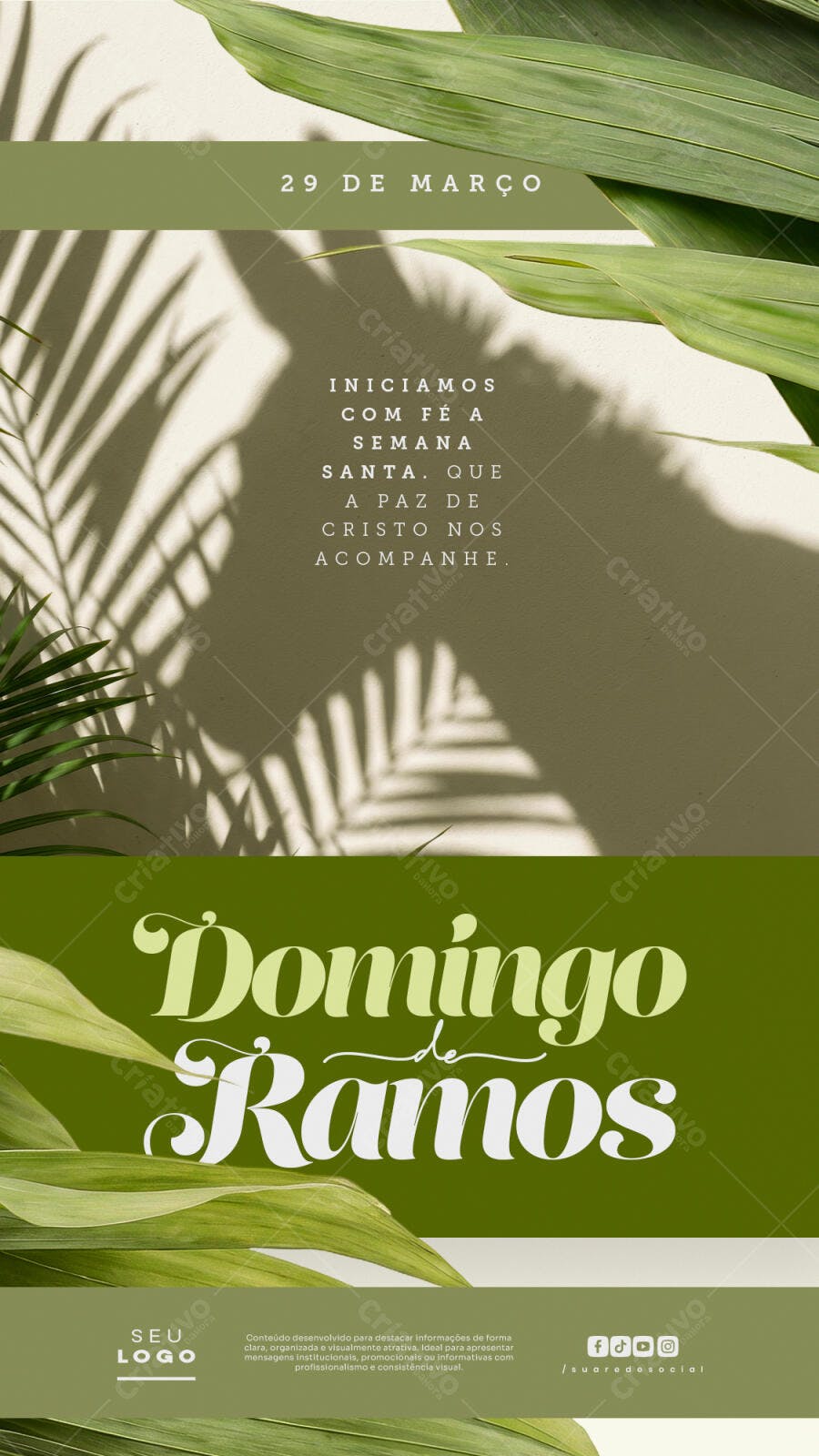 Story Instagram Domingo de Ramos Semana Santa PSD Editável