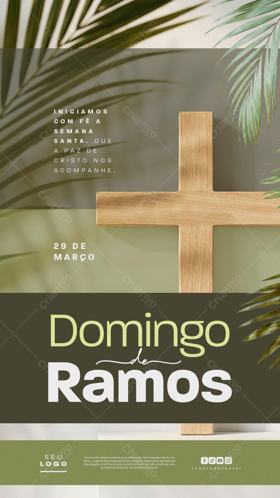Story Instagram Domingo de Ramos Semana Santa PSD Editável