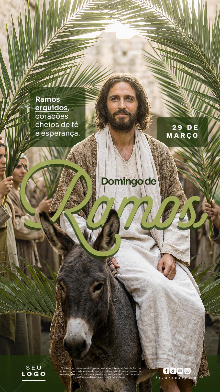 Story Instagram Domingo de Ramos Março PSD Editável