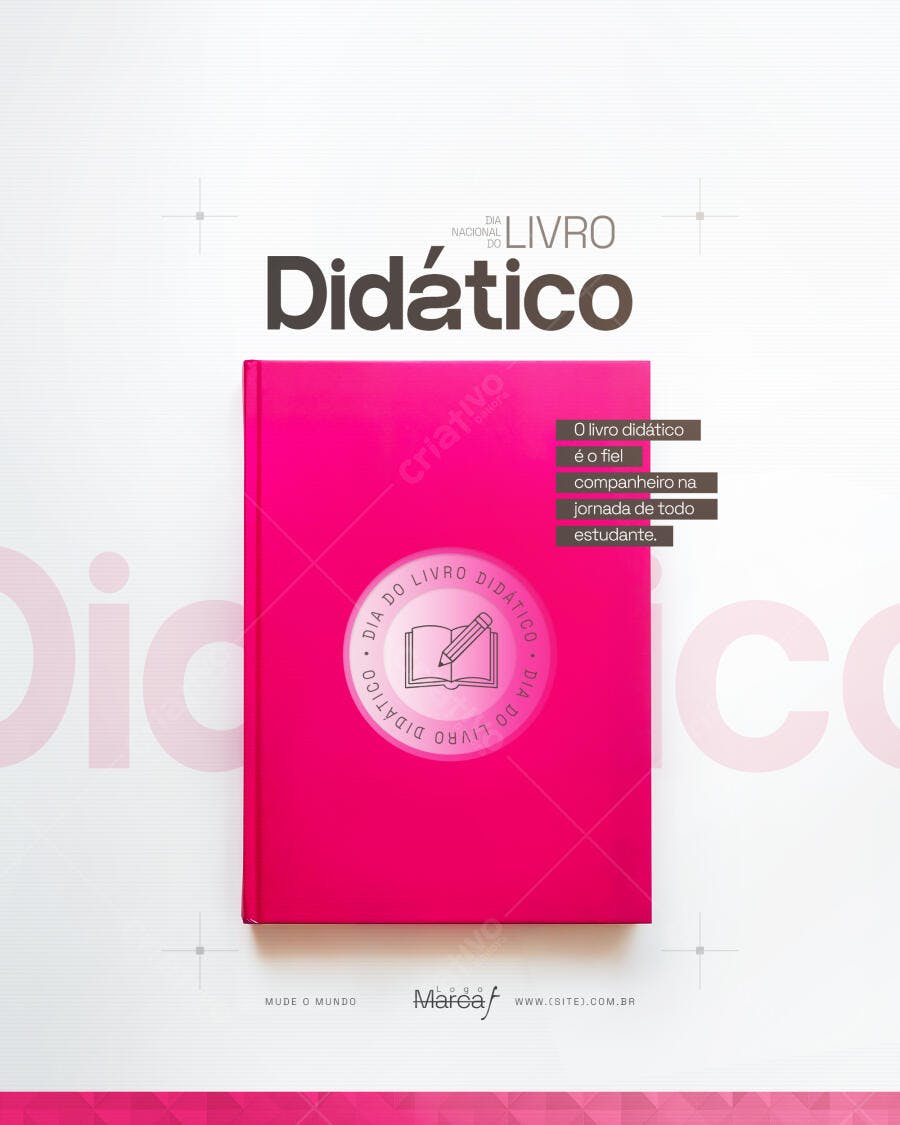 Post Instagram Dia do Livro Didático Educação PSD Editável