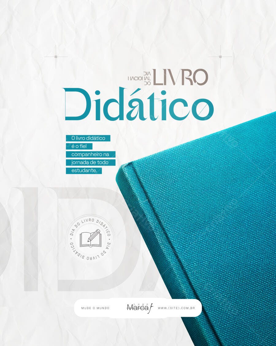 Post Instagram Dia do Livro Didático Educação PSD Editável