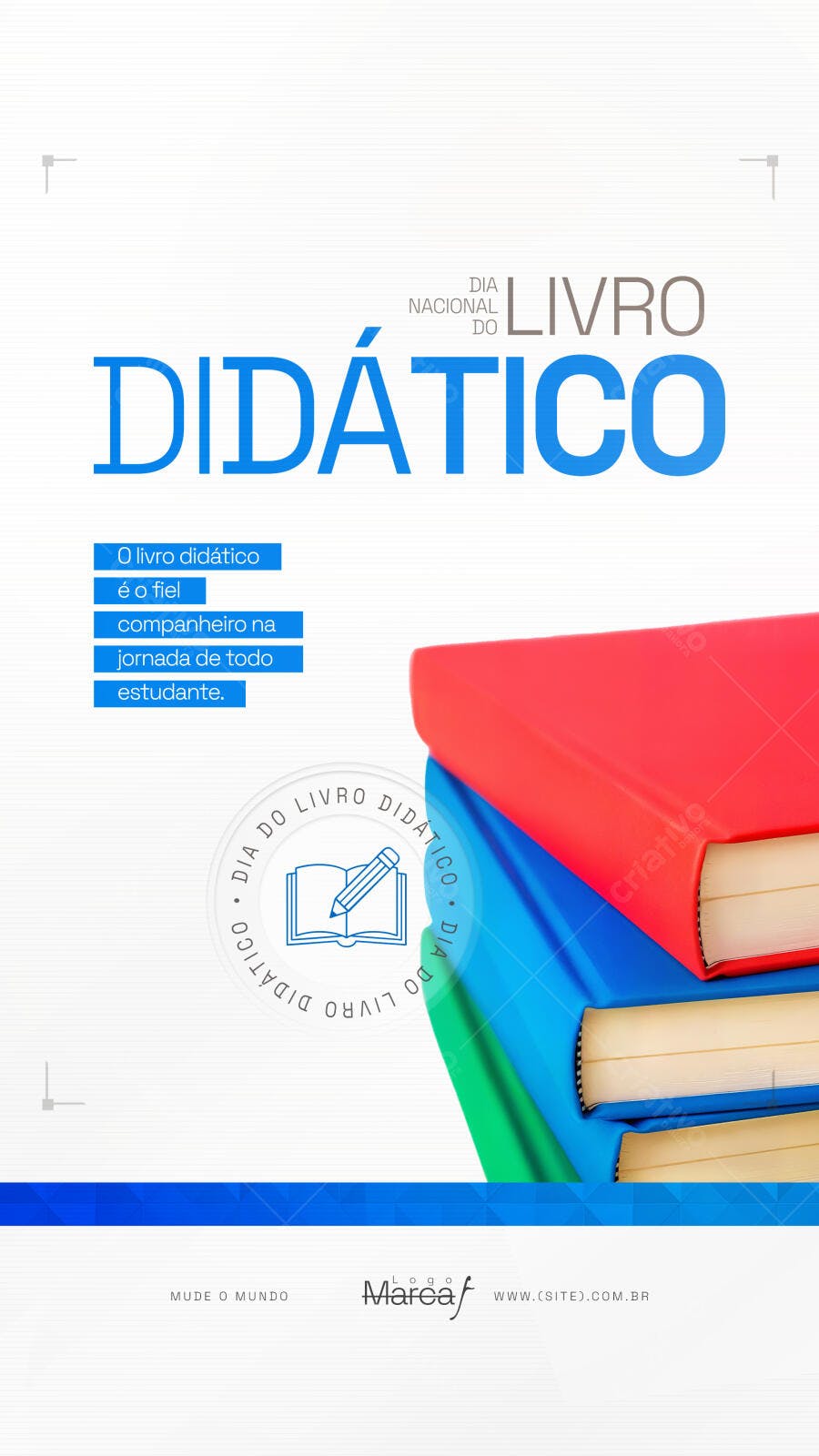 Post Instagram Dia Nacional Livro Didático PSD Editável