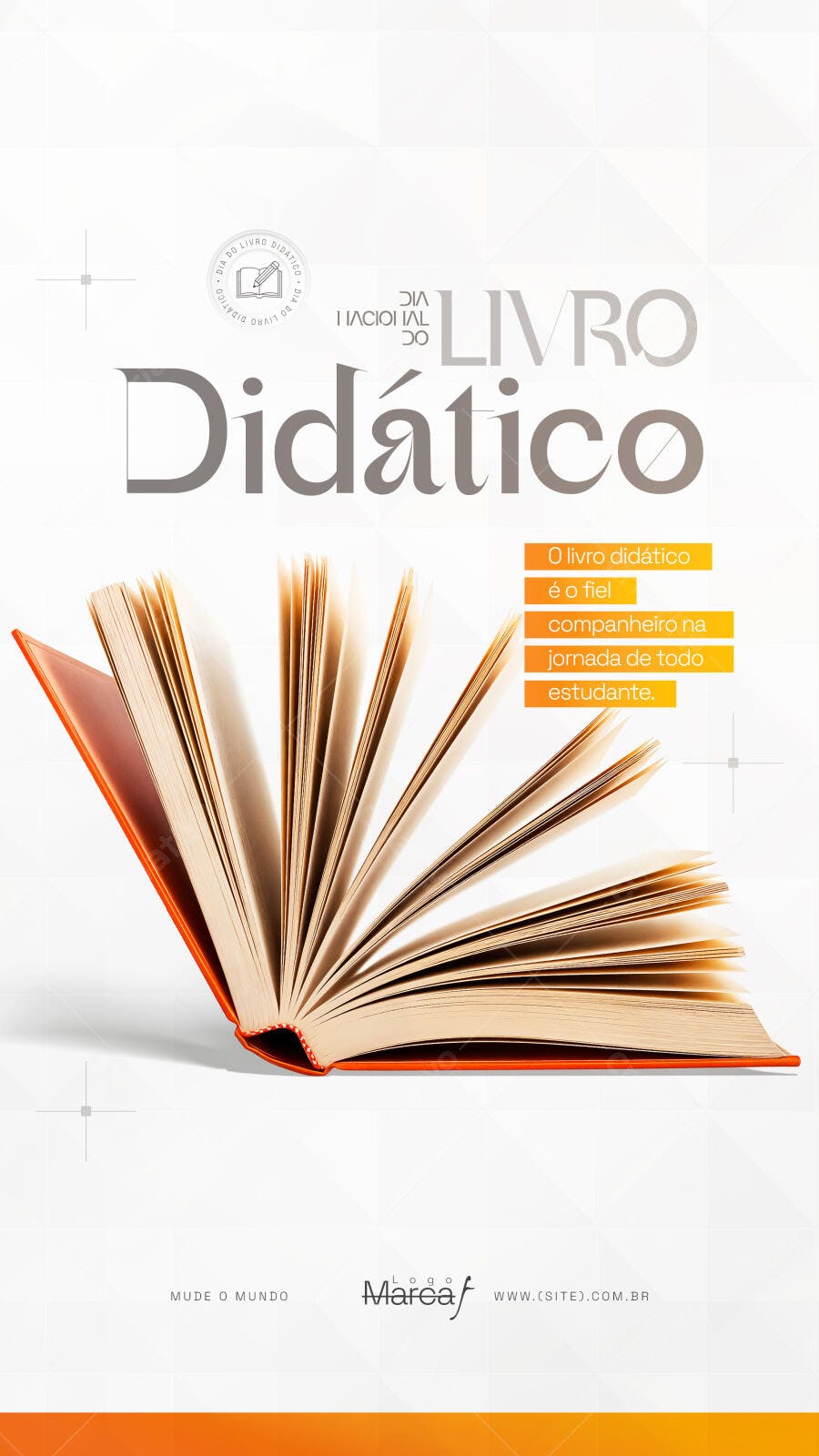 Post Dia Nacional do Livro Didático Educação PSD Editável