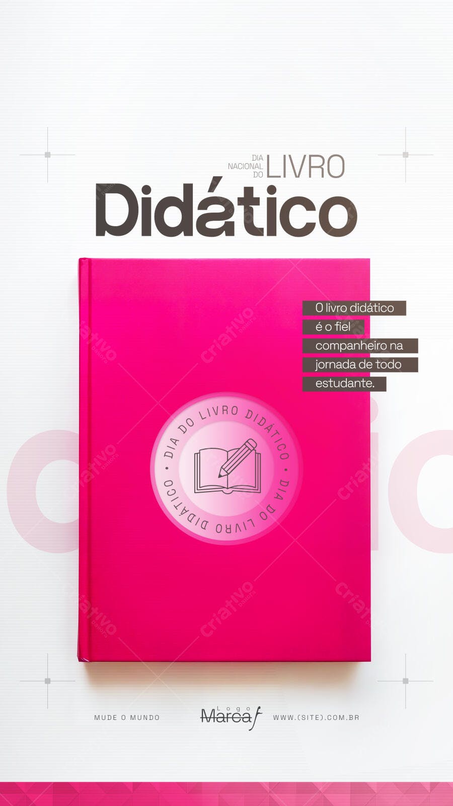 Post Dia Nacional do Livro Didático Educação PSD Editável