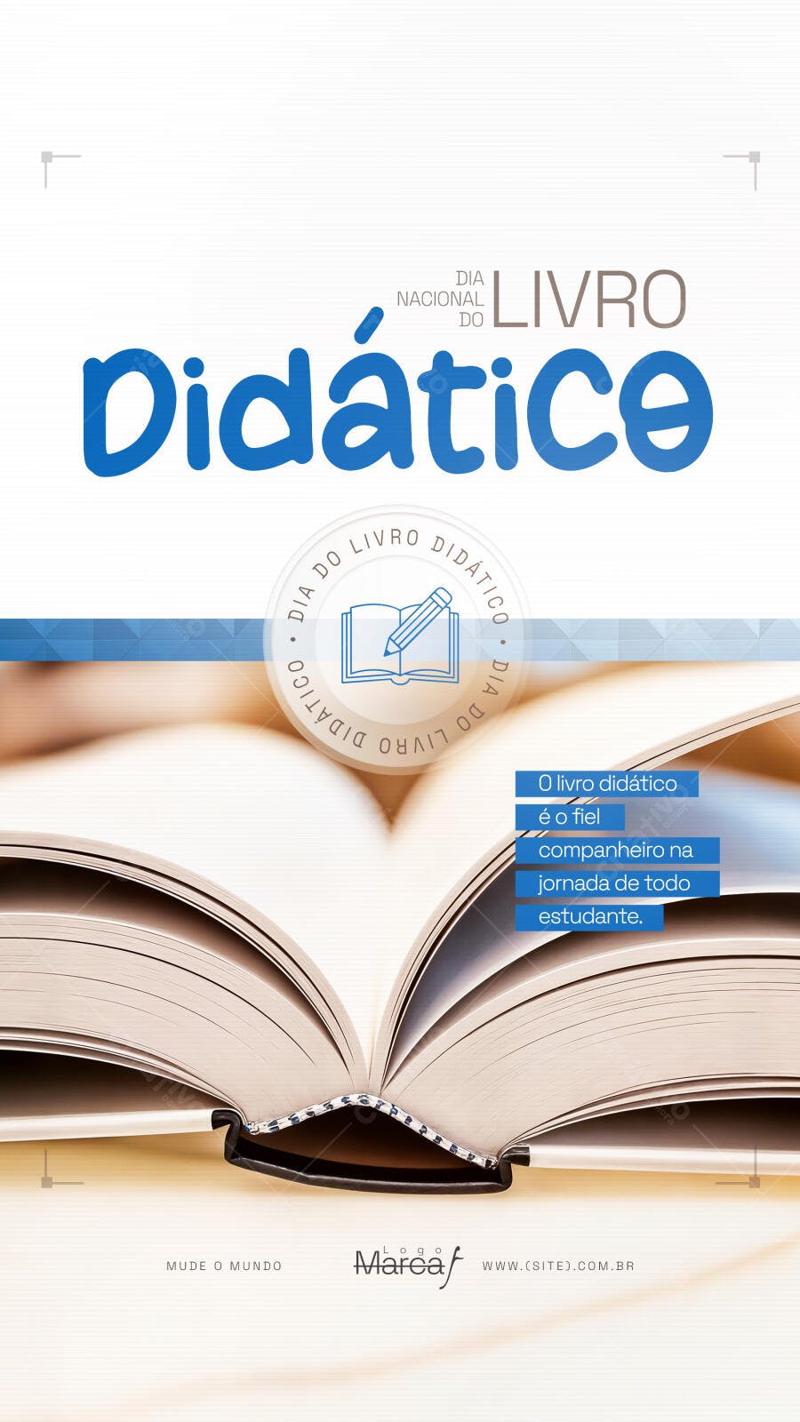 Post Dia Nacional do Livro Didático PSD Editável