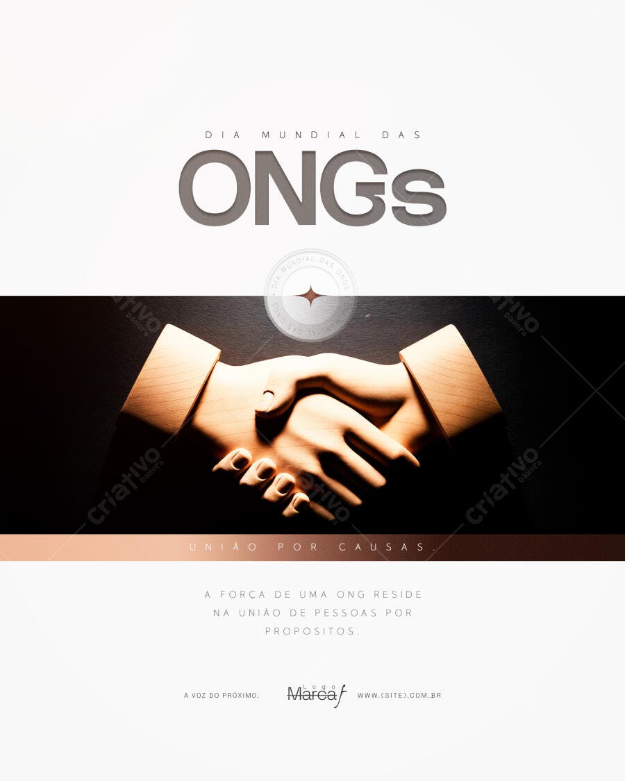 Post Dia Mundial das ONGs União por Causas PSD Editável