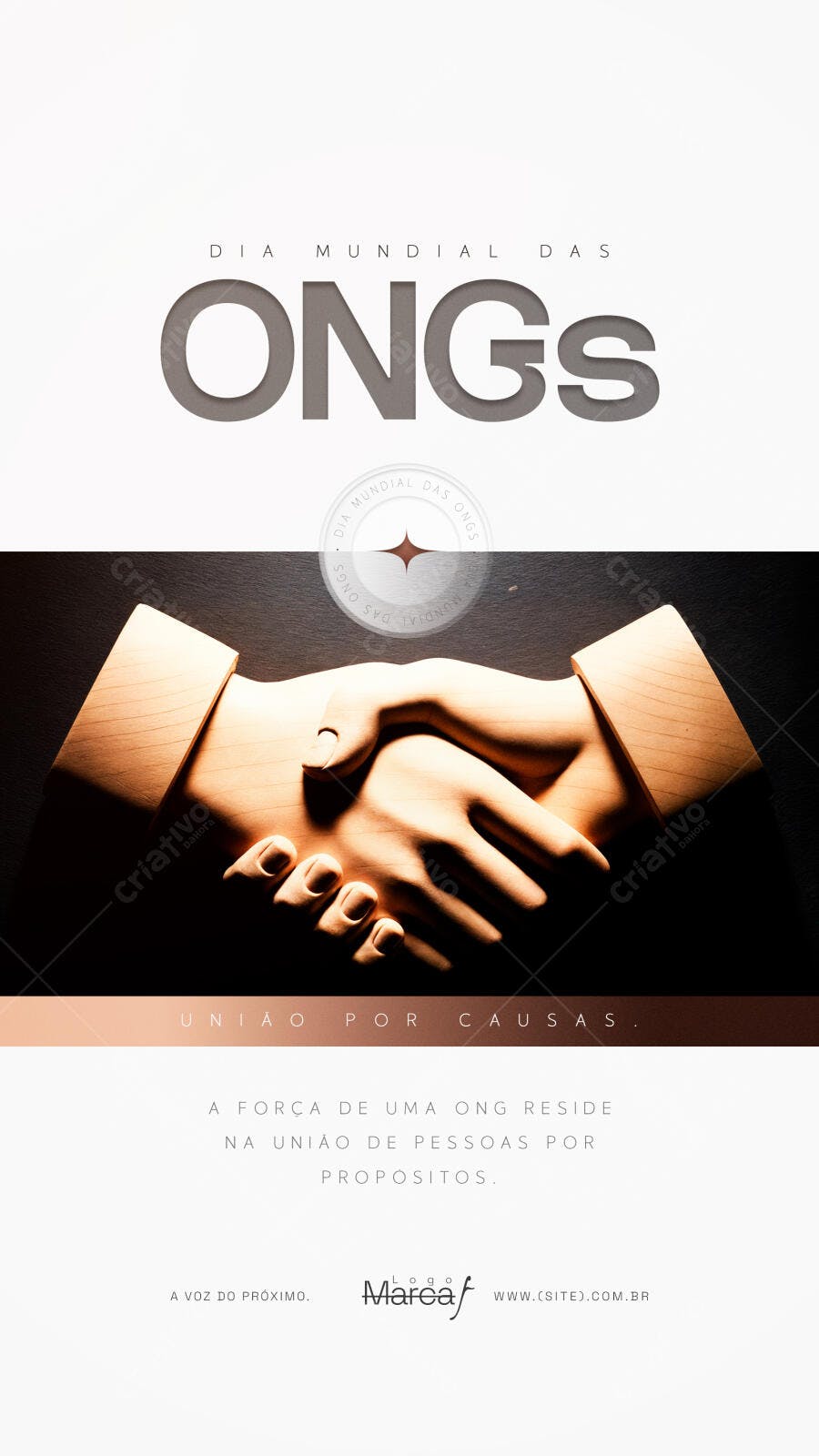 Post Dia Mundial das ONGs Mãos Dadas PSD Editável