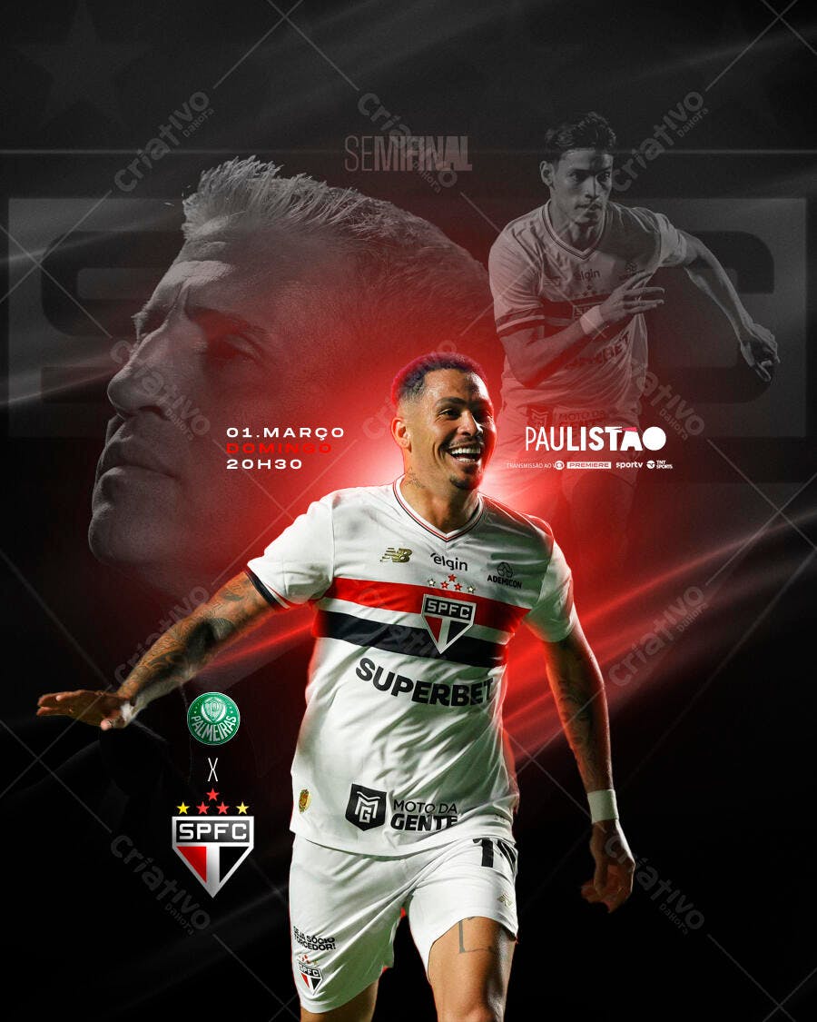 Post Instagram Semifinal Paulista Futebol PSD Editável
