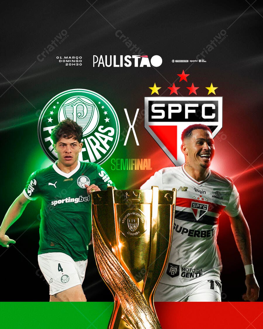 Post Instagram Campeonato Paulista Semifinal PSD Editável