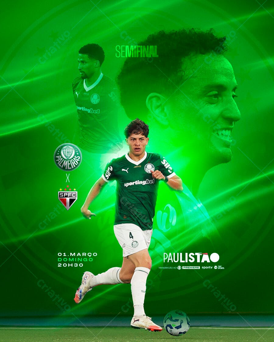 Post Instagram Futebol Semifinal Paulista PSD Editável