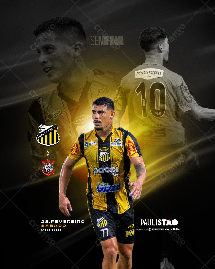 Post Instagram Semifinal Paulista Futebol PSD Editável