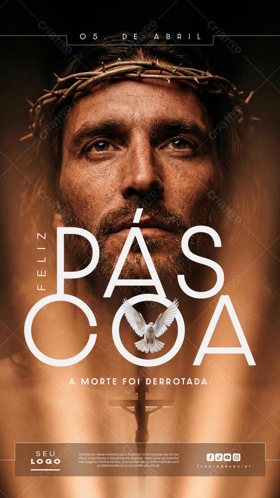 Story Páscoa 05 de Abril Jesus Cristo PSD Editável