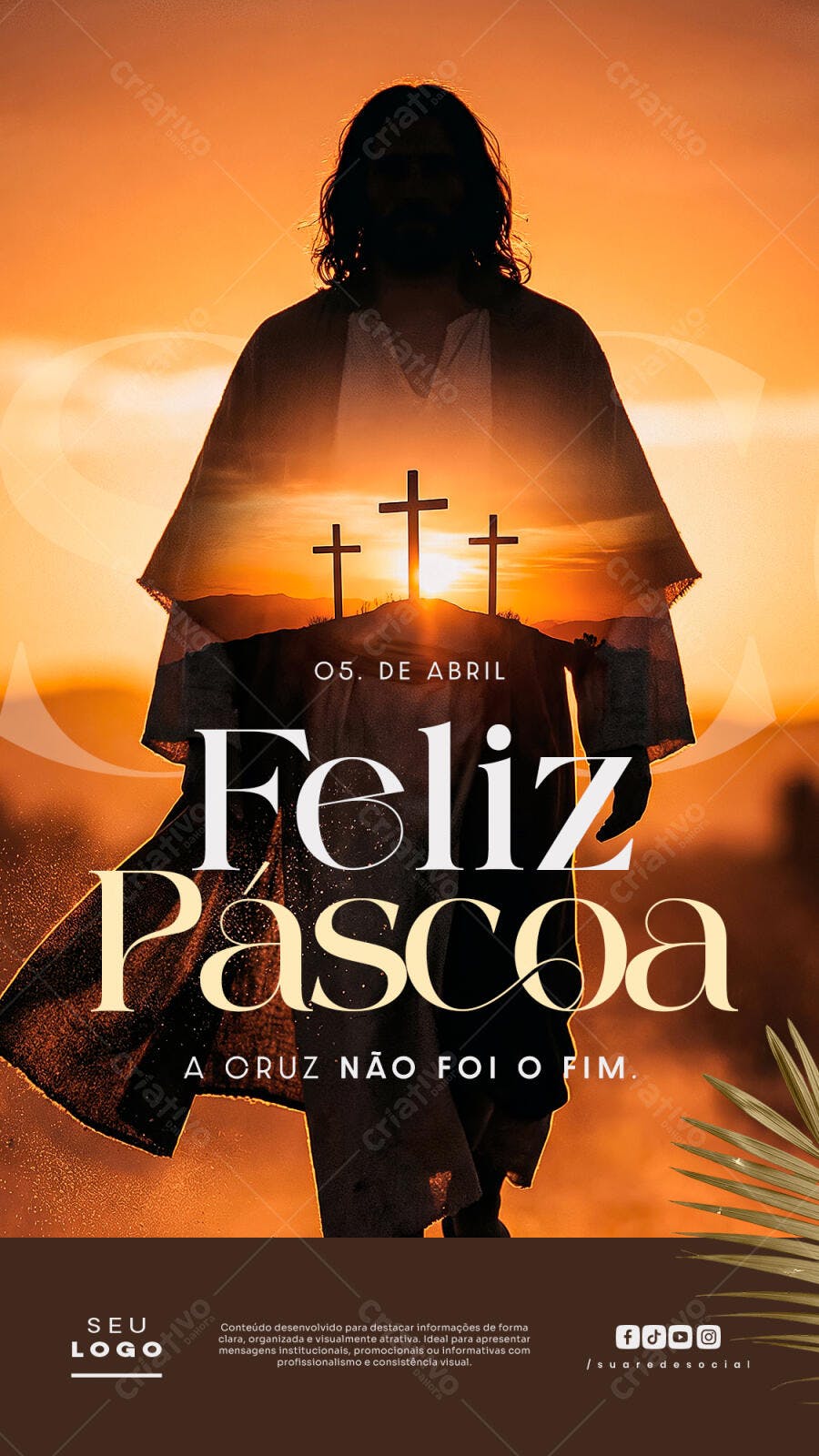 Story Instagram Páscoa Cristã Religiosa PSD Editável