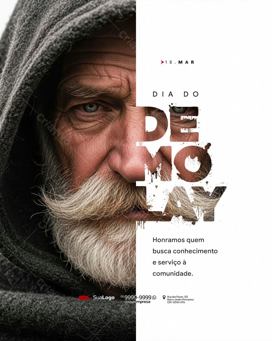 Post Dia do DeMolay 18 de Março PSD Editável