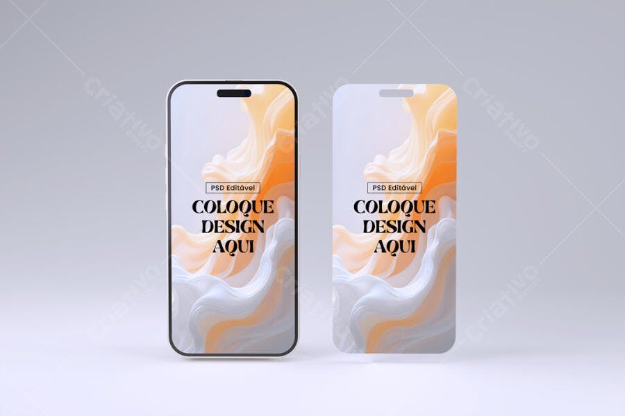 Mockup Celular Smartphone Moderno Fundo Branco Editável
