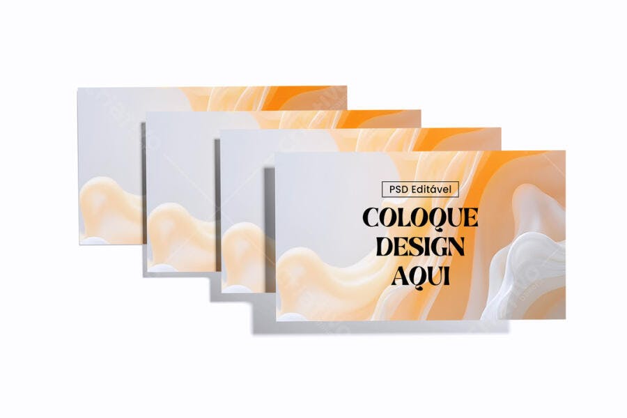 Mockup Slides Apresentação Horizontal Fundo Branco Editável