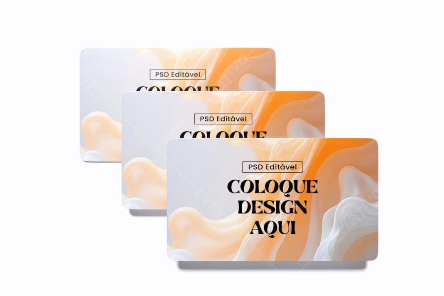 Mockup Cartão de Visita Horizontal Fundo Branco Editável