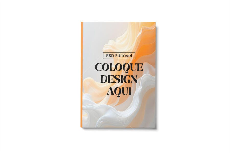 Mockup Livro Capa Dura Frontal Fundo Branco Editável
