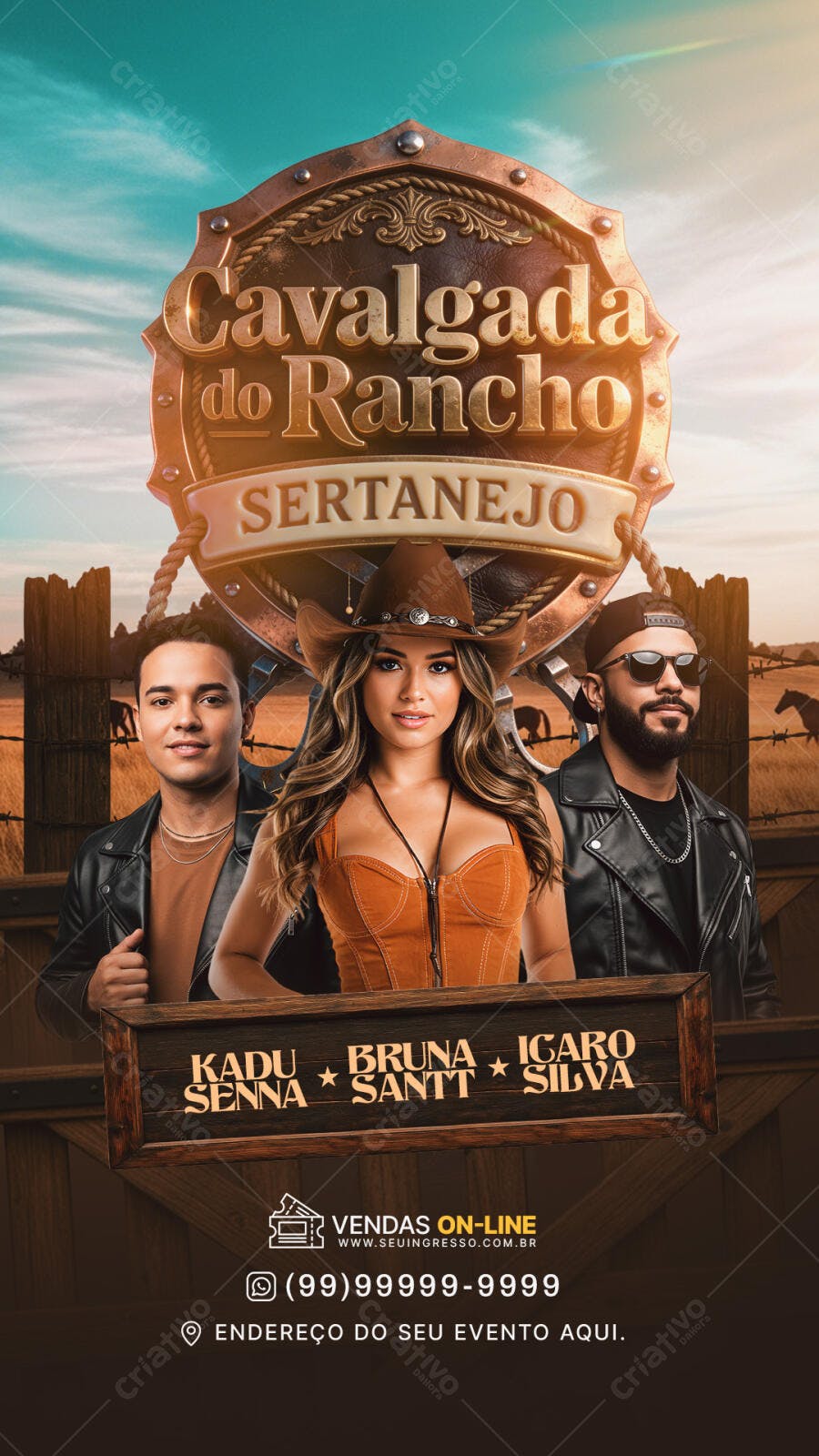 Story Instagram Cavalgada do Rancho Sertanejo PSD Editável