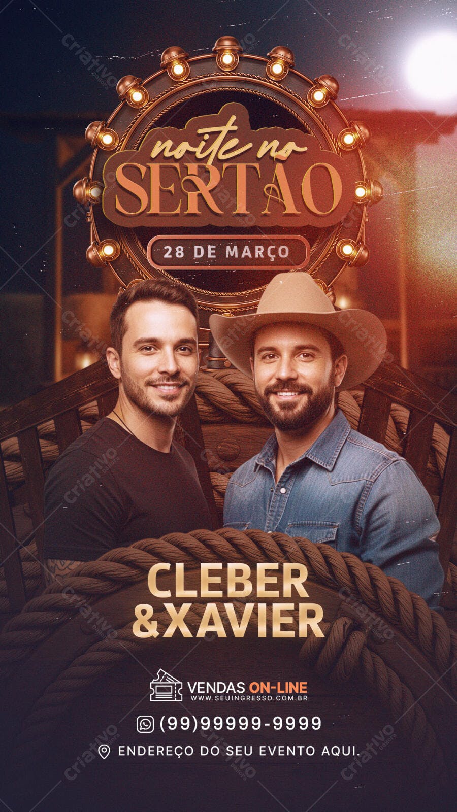 Story Instagram Noite no Sertão Evento Musical PSD Editável