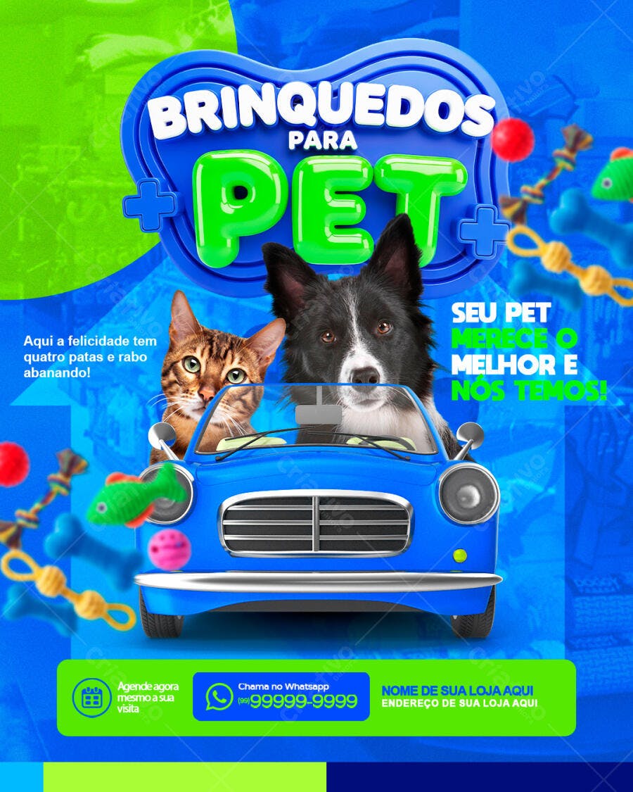Post Instagram Brinquedos Pet Shop PSD Editável