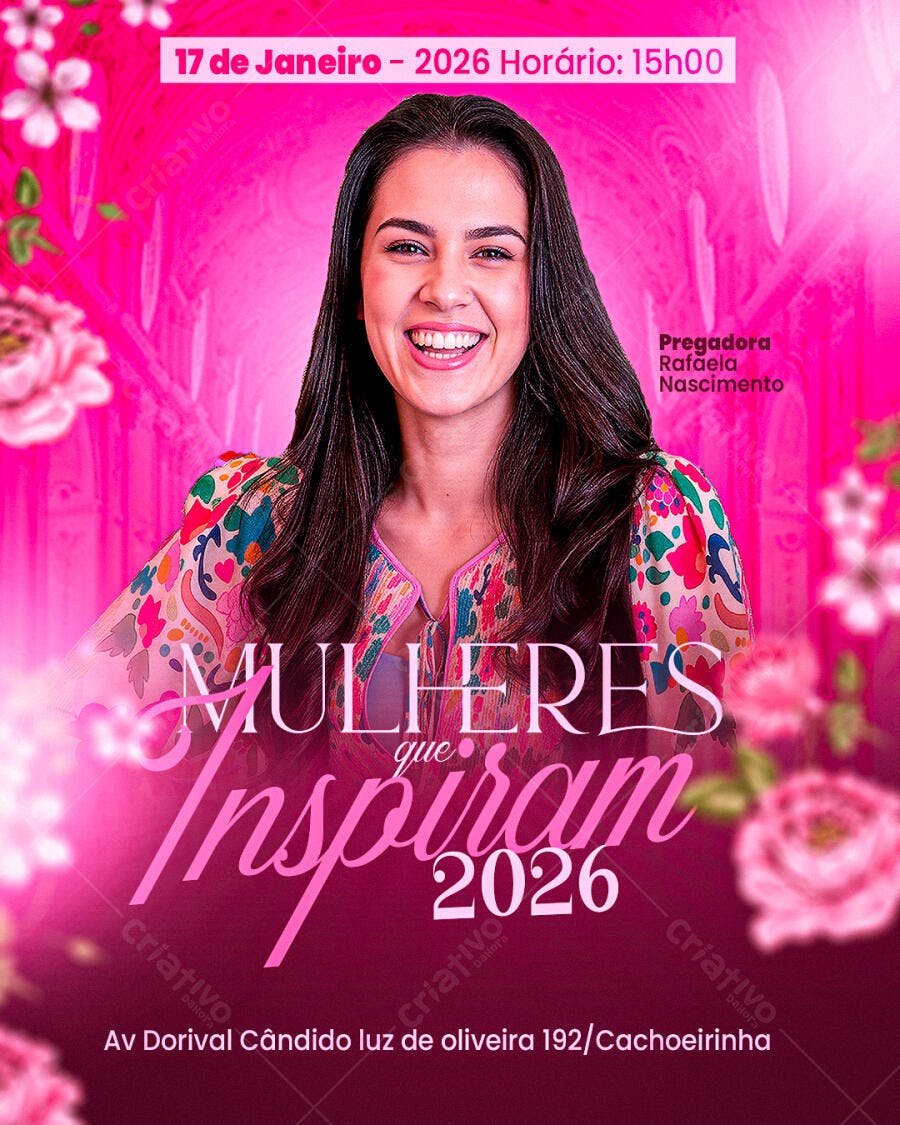 Post Instagram Mulheres que Inspiram Evento PSD Editável
