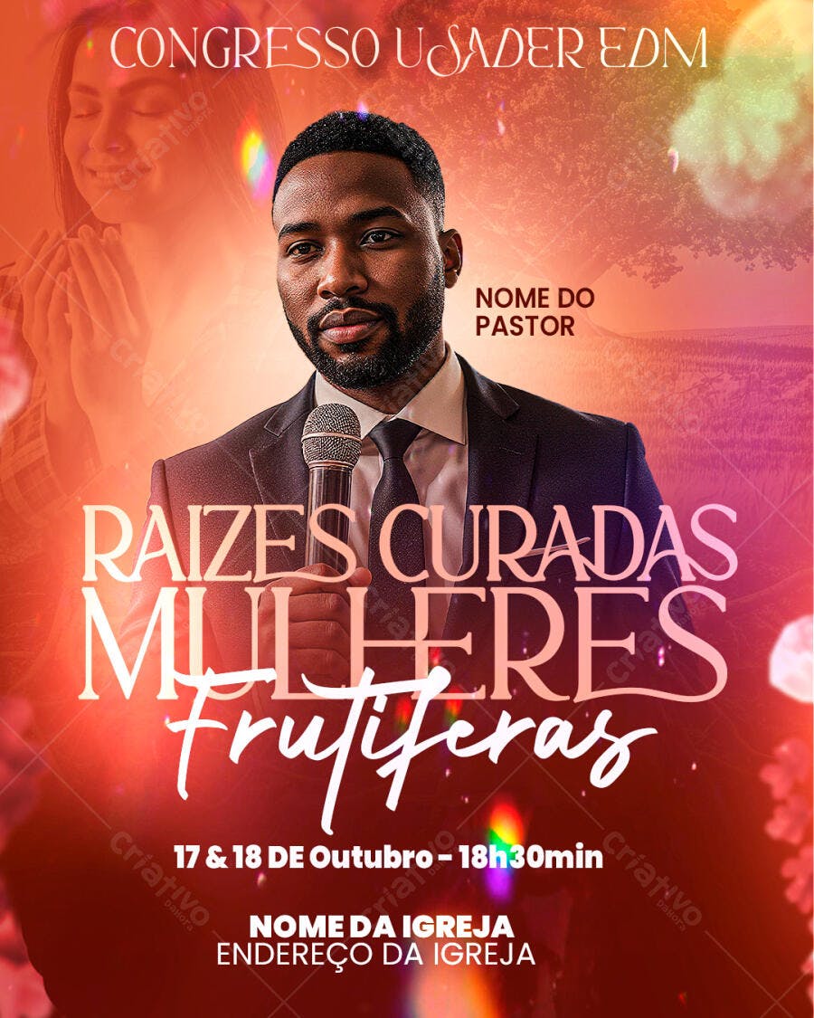 Flyer Congresso Mulheres Cristãs Outubro PSD Editável