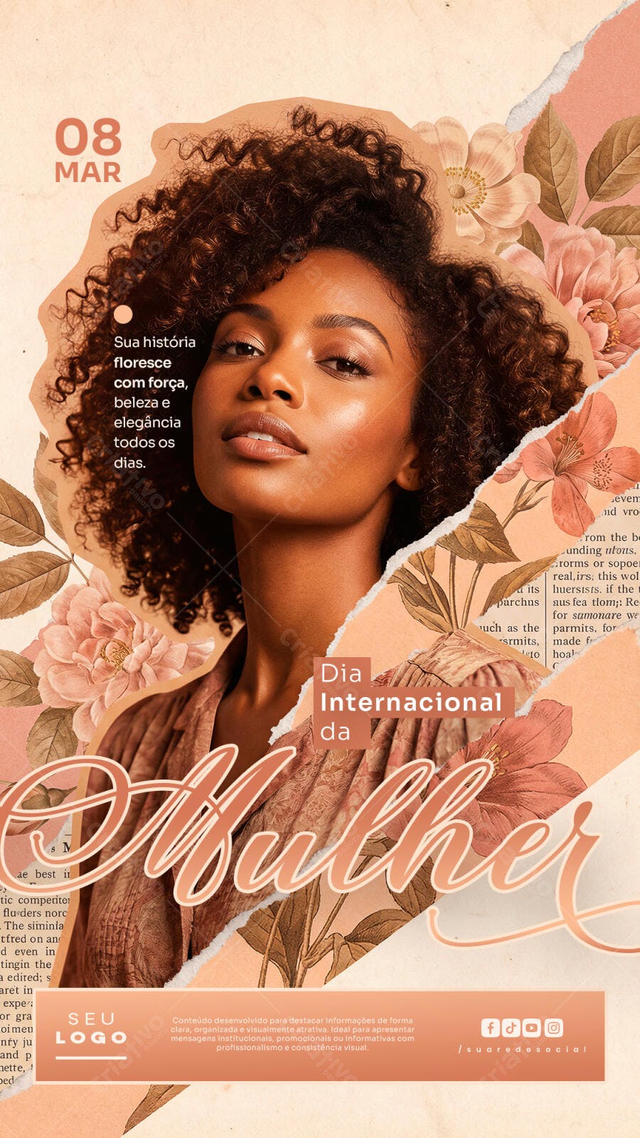 Story Dia Internacional da Mulher 8 de Março PSD Editável