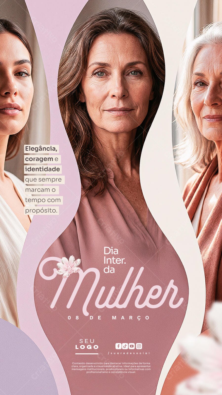 Story Instagram Dia Internacional da Mulher 8 de Março PSD Editável