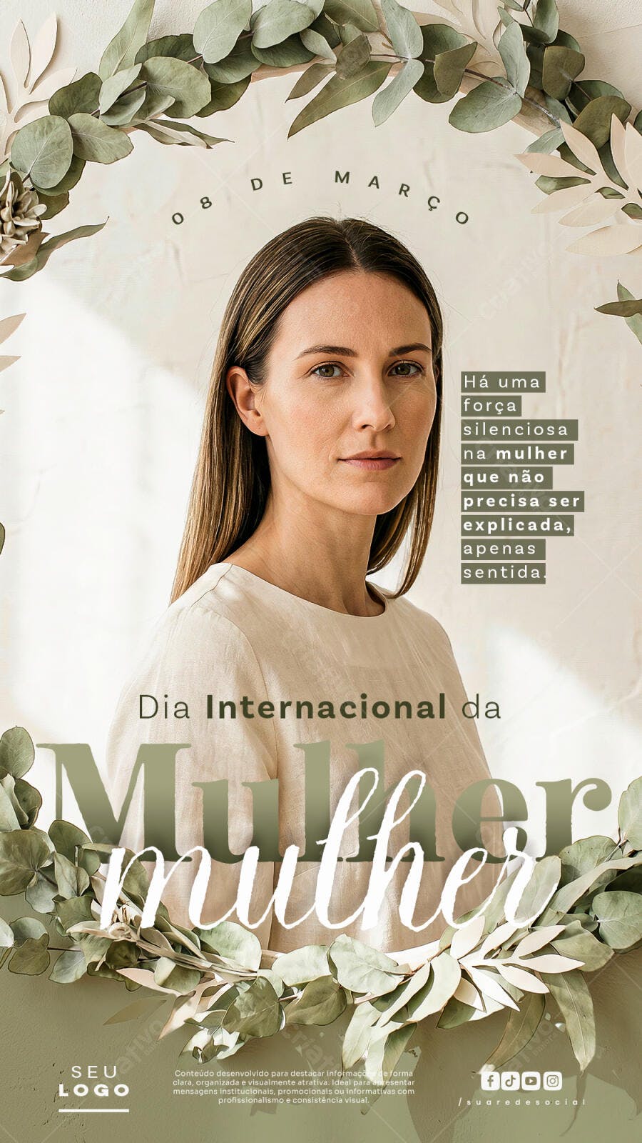 Story Dia Internacional da Mulher 8 de Março PSD Editável