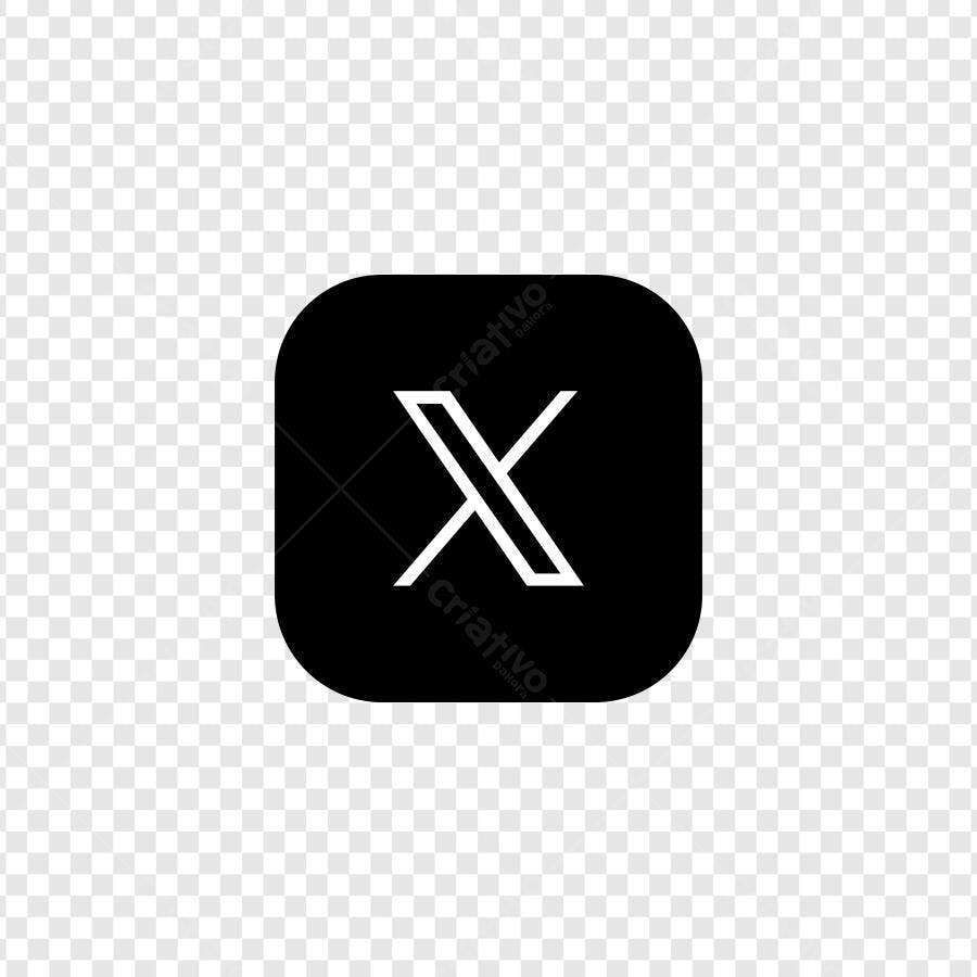 Ícone X Twitter Logo Preto Fundo Transparente PNG