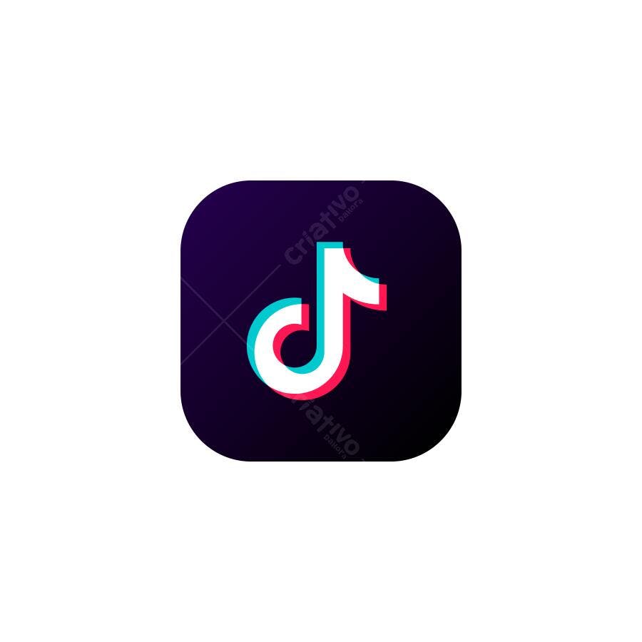 Ícone Logo TikTok Flat Design PNG Fundo Transparente