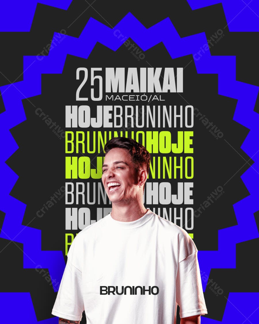 Post Instagram Evento Show Bruninho PSD Editável