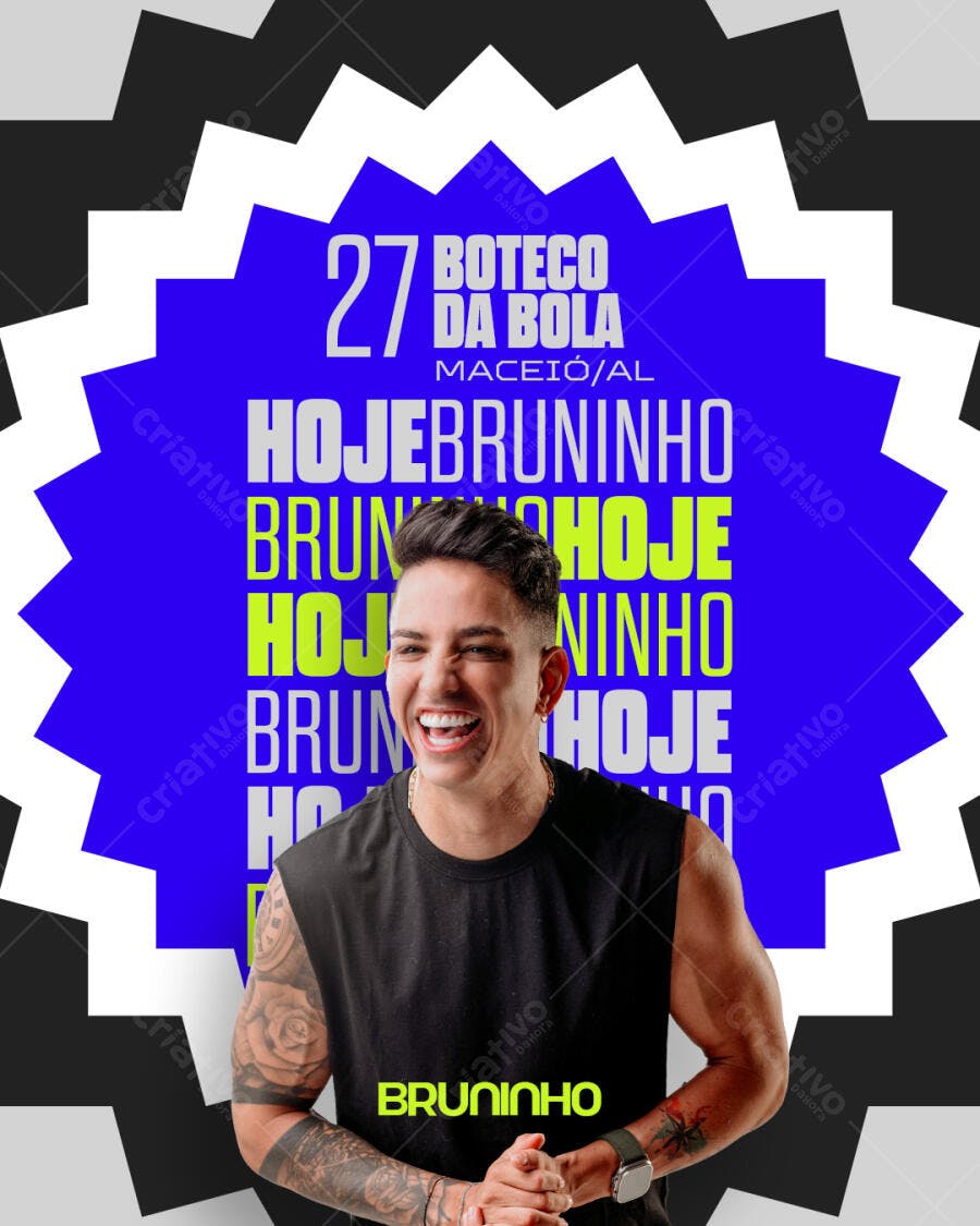Post Instagram Balada Show Bruninho PSD Editável