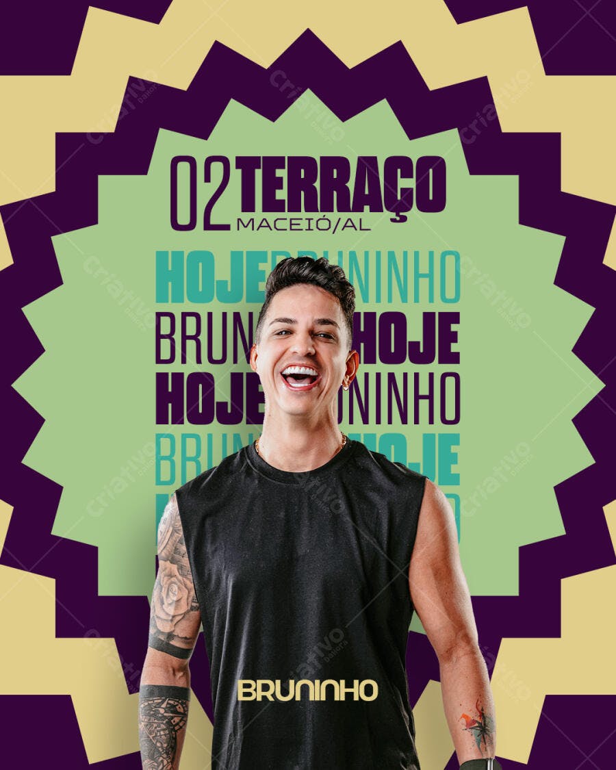 Post Instagram Show Bruninho Terração Maceió PSD Editável