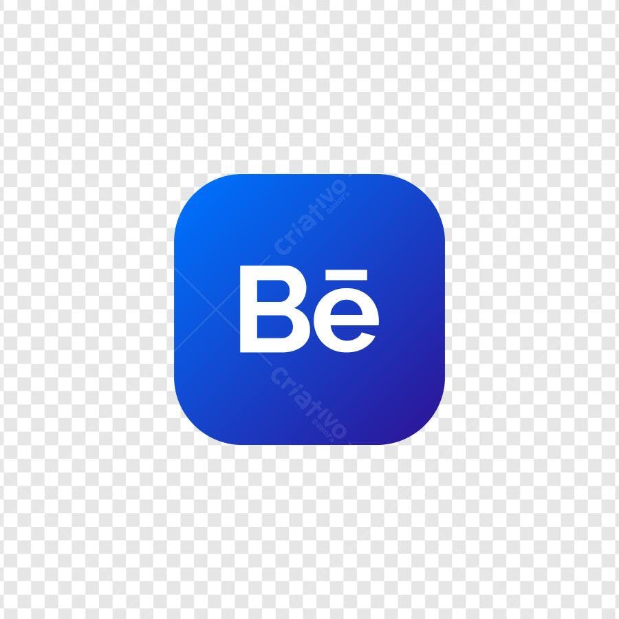 Logo Behance Ícone Aplicativo Redondo Azul PNG Fundo Transparente