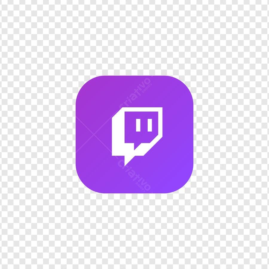 Ícone Logo Twitch Roxo Redes Sociais PNG Fundo Transparente