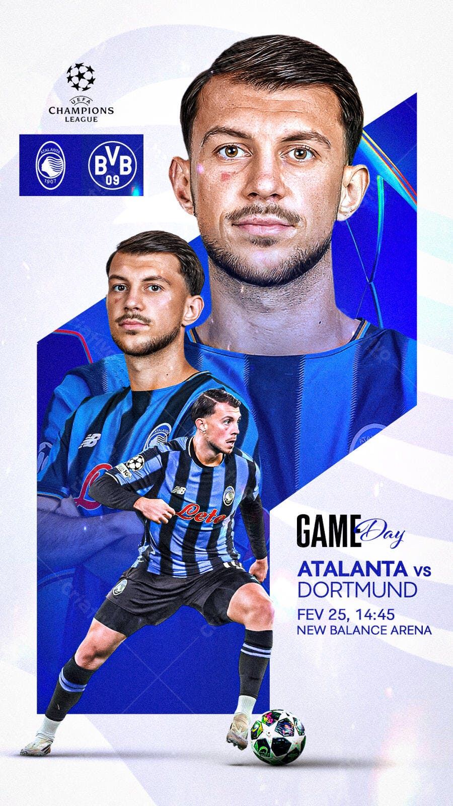 Post Instagram Futebol Champions League PSD Editável