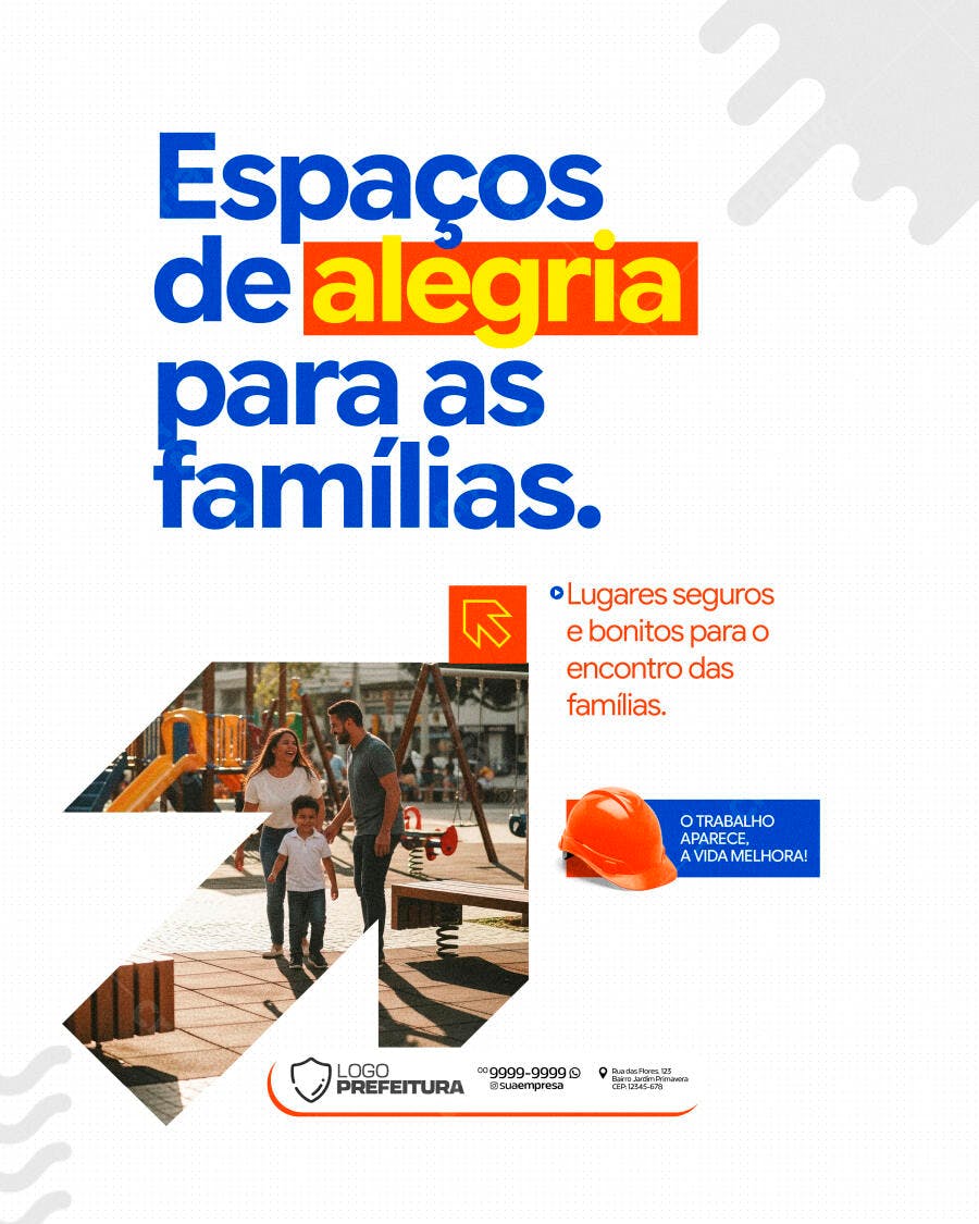 Post Instagram Prefeitura Espaços Família PSD Editável
