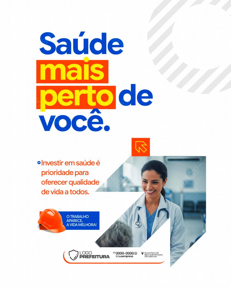 Post Instagram Saúde Pública Prefeitura PSD Editável