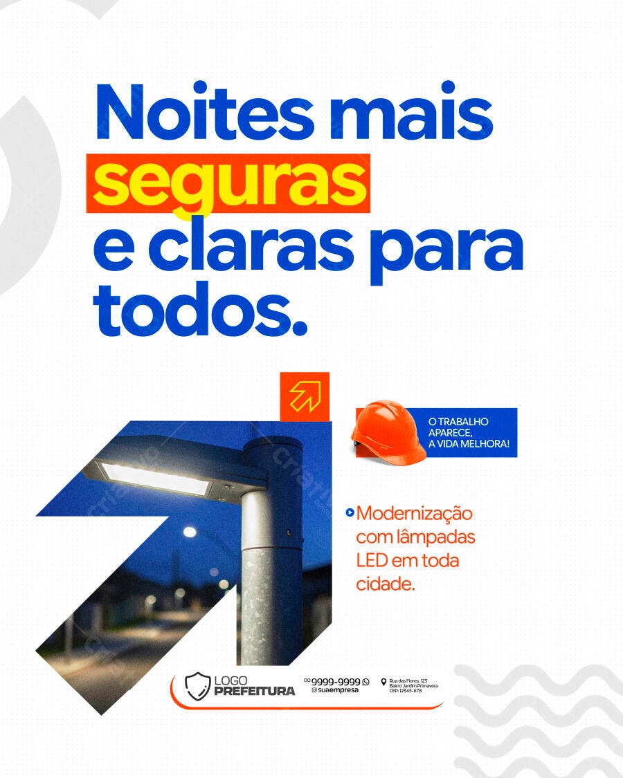 Post Instagram Iluminação Pública Prefeitura PSD Editável
