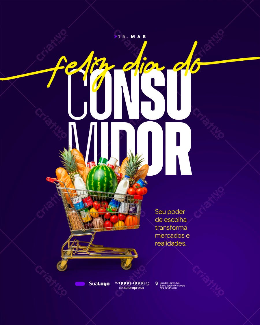 Post Instagram Dia do Consumidor Supermercado PSD Editável
