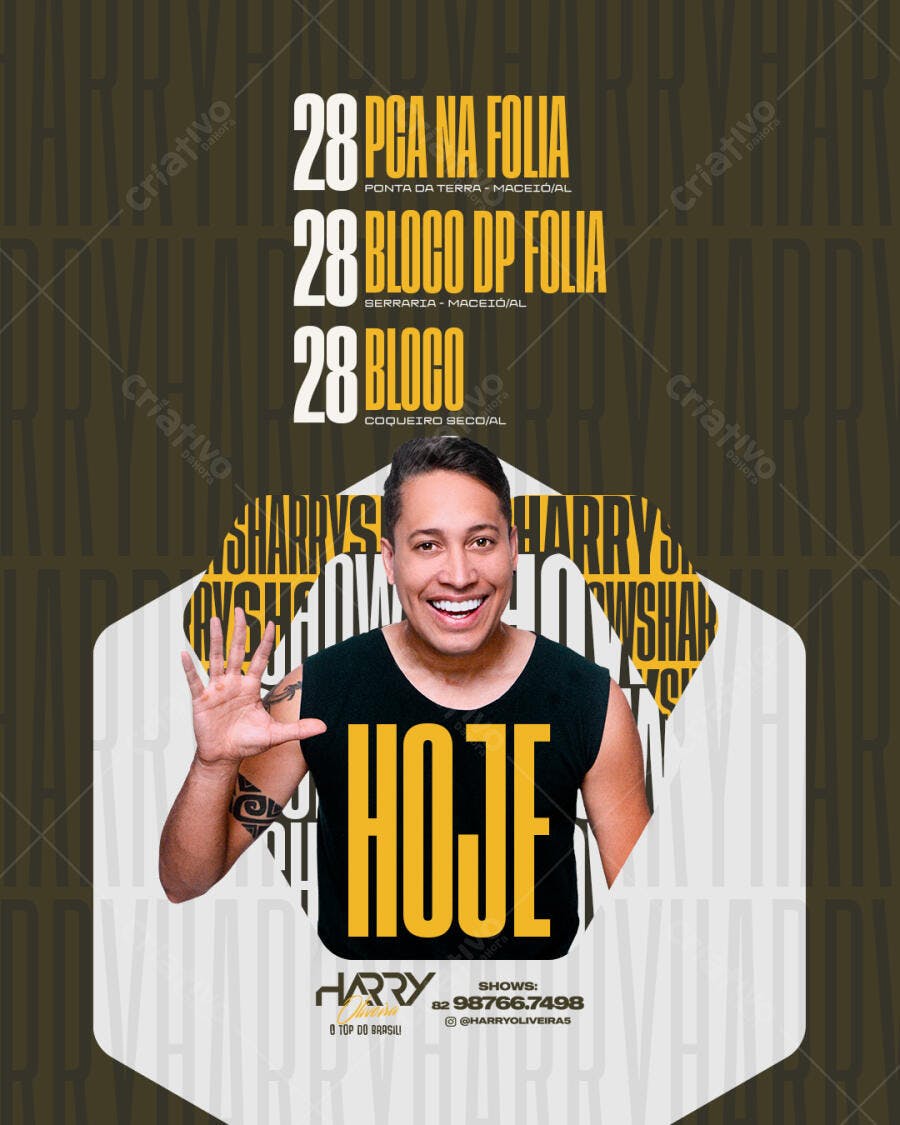 Flyer Carnaval Bloco de Rua Folia PSD Editável