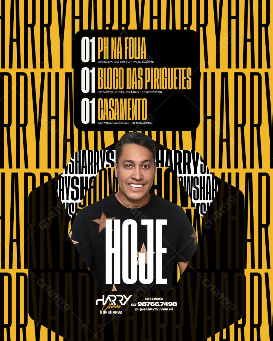 Flyer Evento Festa Balada Harry PSD Editável