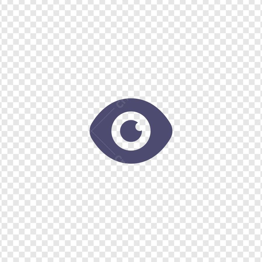 Ícone Olho Flat Design Roxo PNG Fundo Transparente